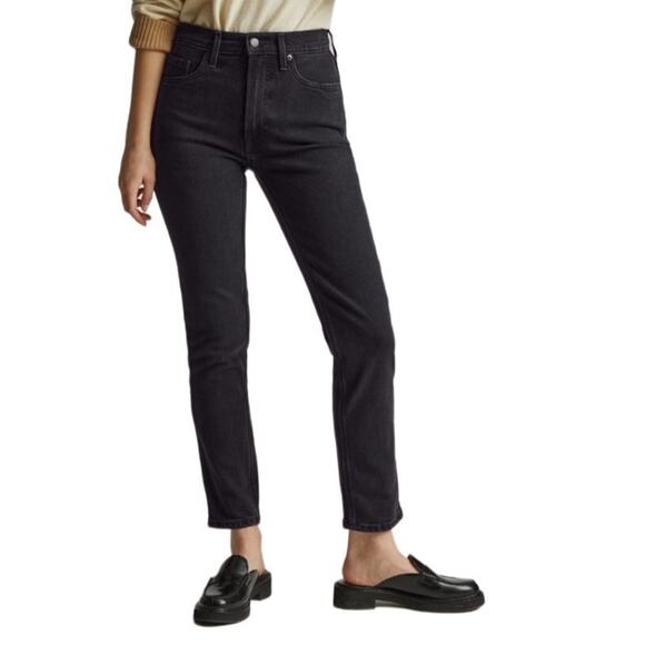 EVERLANE Straight Jeans Women Sz 28 Black Organic High Rise Normcore Casual NWT - Picture 15 of 15